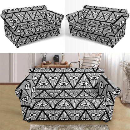 Third Eye Pattern Print Design LKS304 Loveseat Couch Slipcover