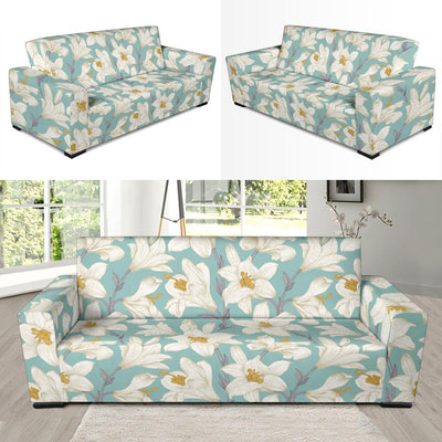 Lily Pattern Print Design 02 Sofa Slipcover