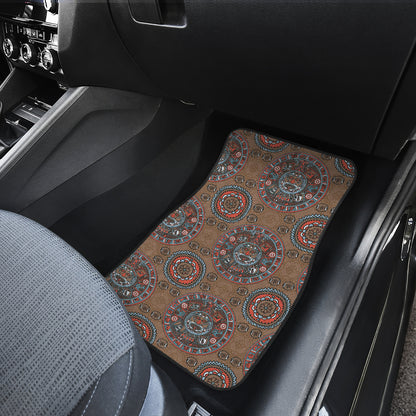 Calendar Aztec Design Print Pattern Car Floor Mats Front Back