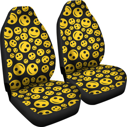 Smiley Face Emoji Print Design LKS304 Car Seat Covers