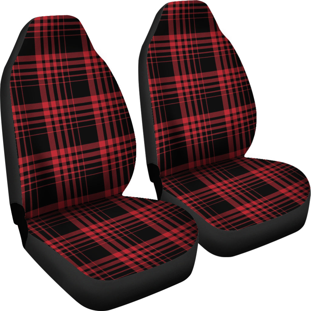 Tartan Red Black Print Design LKS303 Car Seat Covers