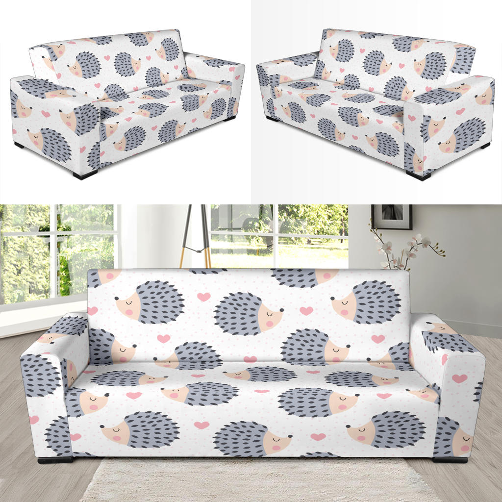 Hedgehog Baby Pattern Print Design 03 Sofa Slipcover