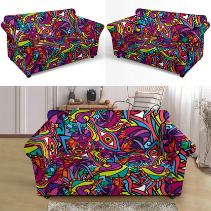 Trippy Print Design LKS302 Loveseat Couch Slipcover