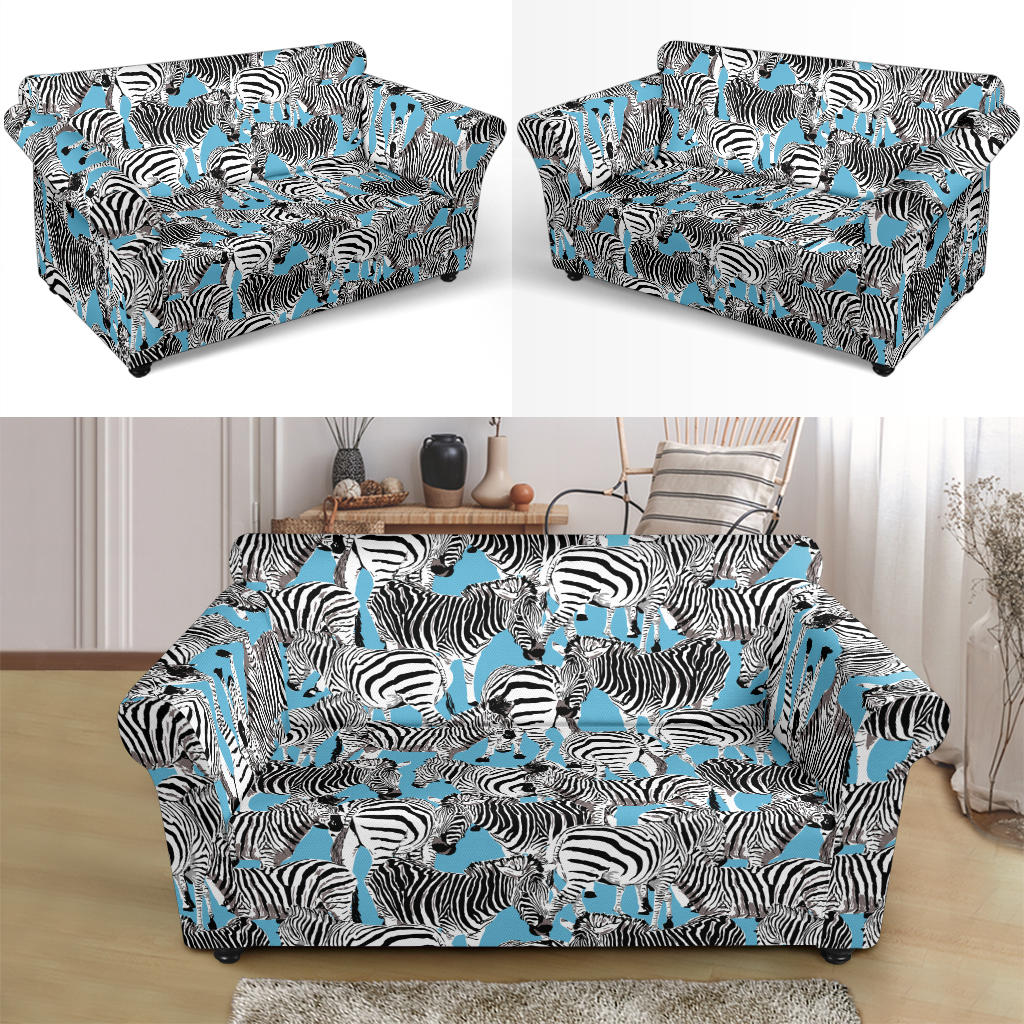 Zebra Print Design LKS305 Loveseat Couch Slipcover