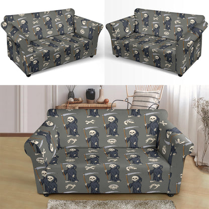 Skeleton Print Design LKS308 Loveseat Couch Slipcover