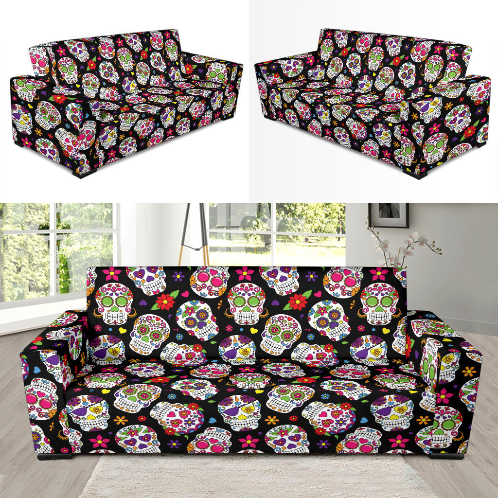 Sugar Skull Print Design LKS302 Sofa Slipcover