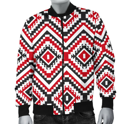 Native American Themed Tribal Print Men Bomber Jacket