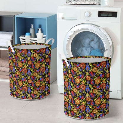 Steampunk Bird Design Themed Print Laundry Basket