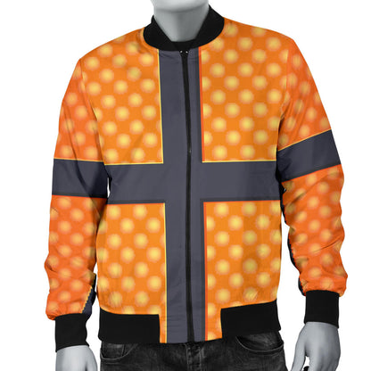 Basketball Texture Print Pattern Men Bomber Jacket