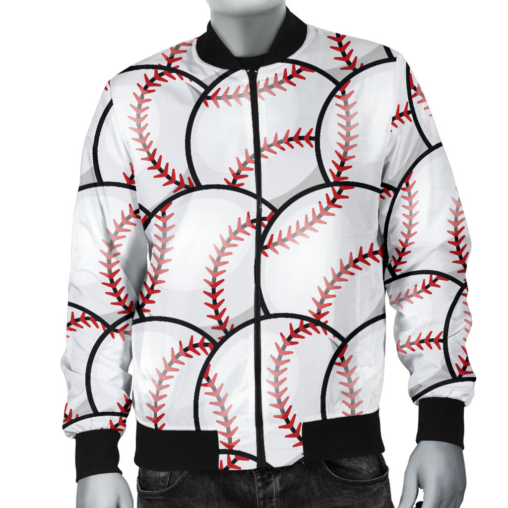 Baseball Pattern Men Bomber Jacket