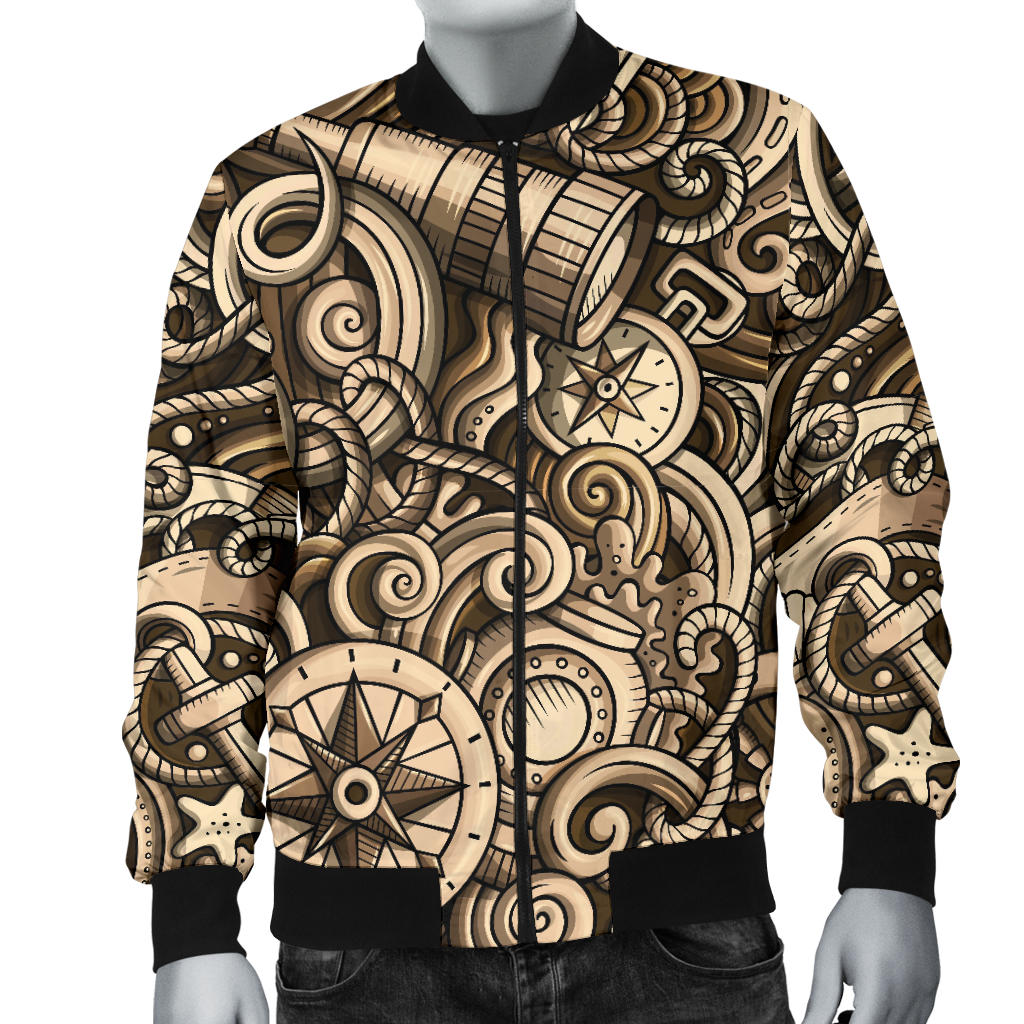 Nautical Tattoo Design Themed Print Men Bomber Jacket