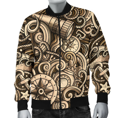 Nautical Tattoo Design Themed Print Men Bomber Jacket