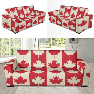 Maple Leaf Pattern Print Design 02 Sofa Slipcover