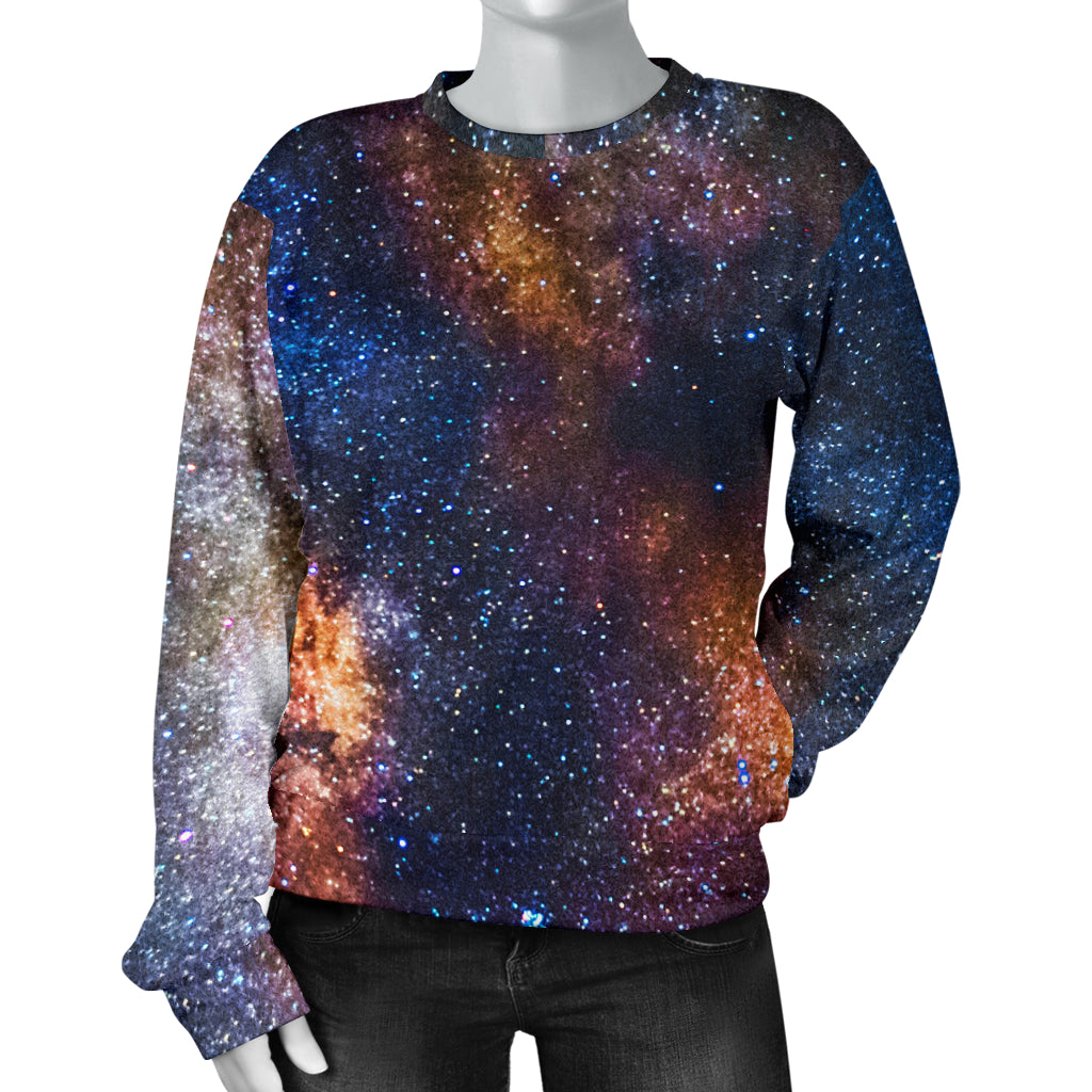 Celestial Milky way Galaxy Women Long Sleeve Sweatshirt