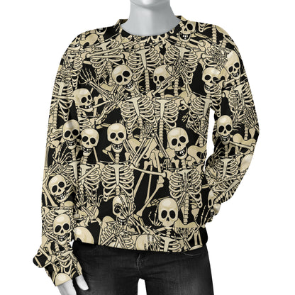 Skeleton Design Print Women Long Sleeve Sweatshirt