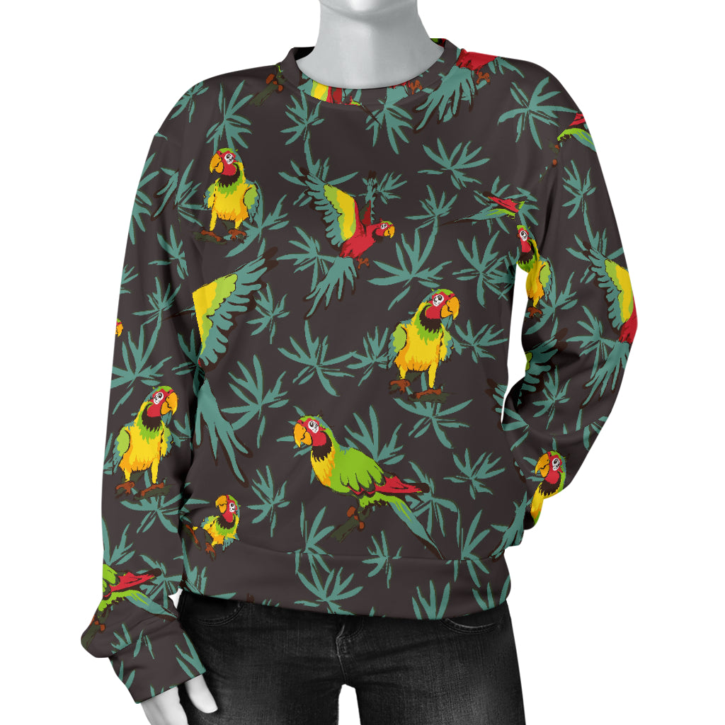 Parrot Themed Print Women Long Sleeve Sweatshirt