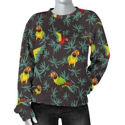 Parrot Themed Print Women Long Sleeve Sweatshirt