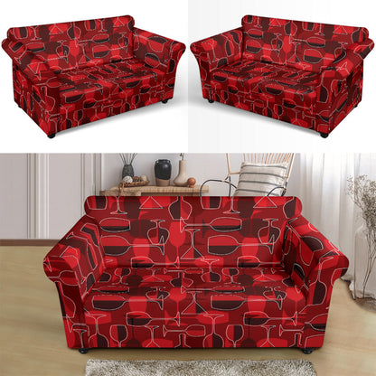 Wine Glass Print Design LKS301 Loveseat Couch Slipcover
