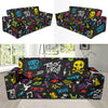 Rock and Roll Pattern Print Design A02 Sofa Slipcover