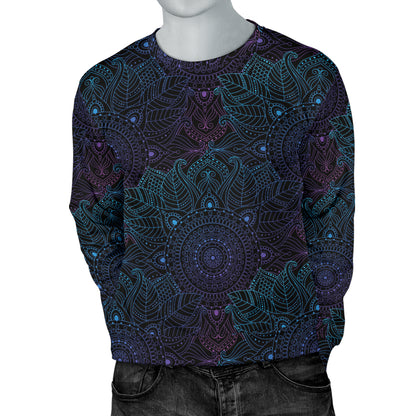 Boho Floral Mandala Men Long Sleeve Sweatshirt