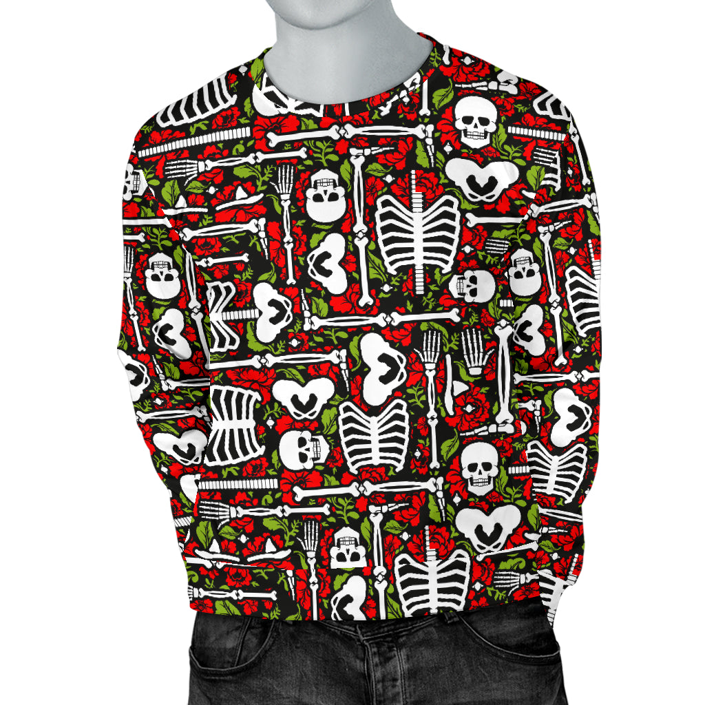 Skeleton Pattern Print Men Long Sleeve Sweatshirt