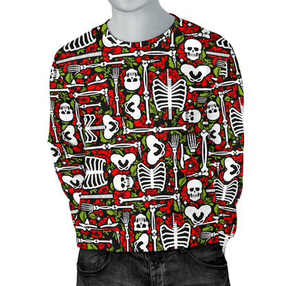 Skeleton Pattern Print Men Long Sleeve Sweatshirt