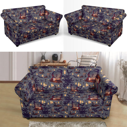 Creepy Graveyard Print Design LKS301 Loveseat Couch Slipcover