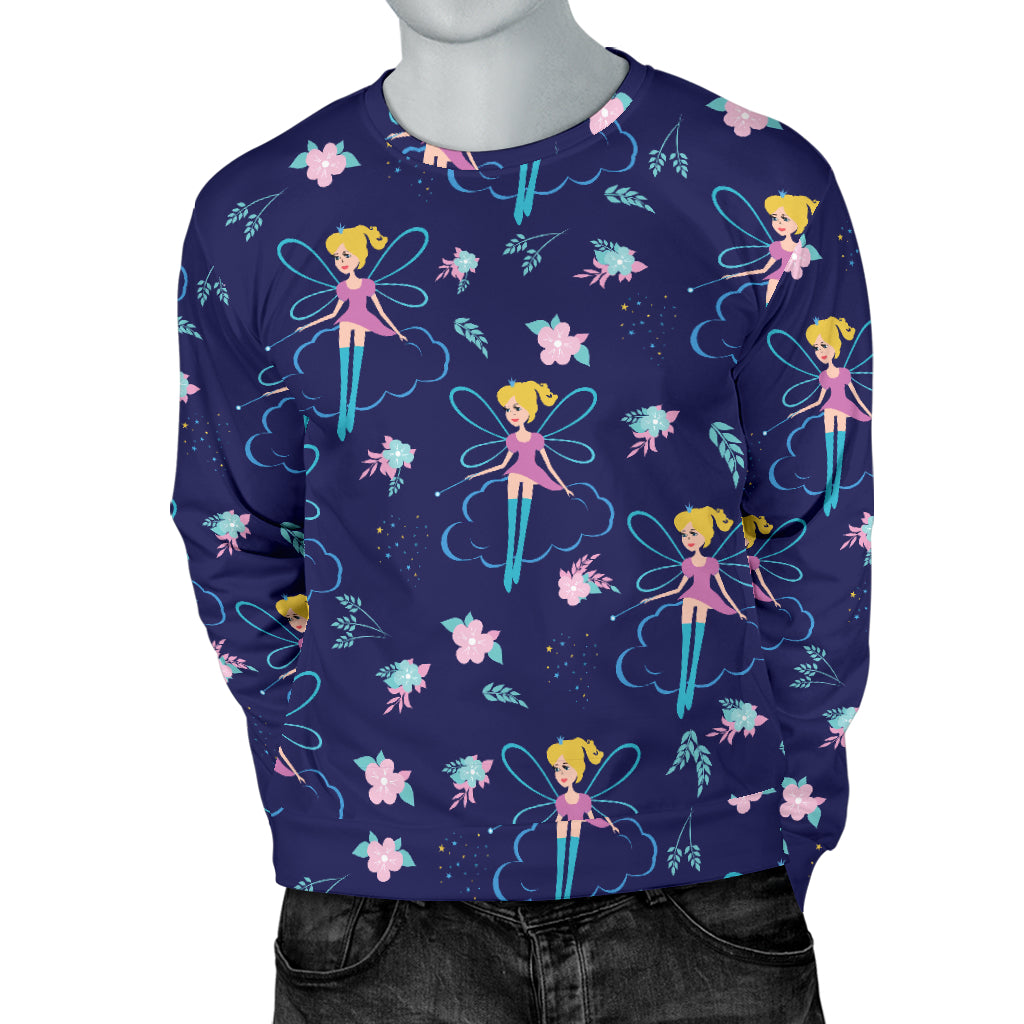 Fairy Cartoon Style Print Pattern Men Long Sleeve Sweatshirt