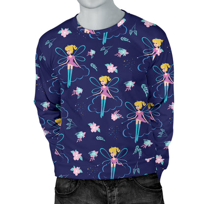 Fairy Cartoon Style Print Pattern Men Long Sleeve Sweatshirt