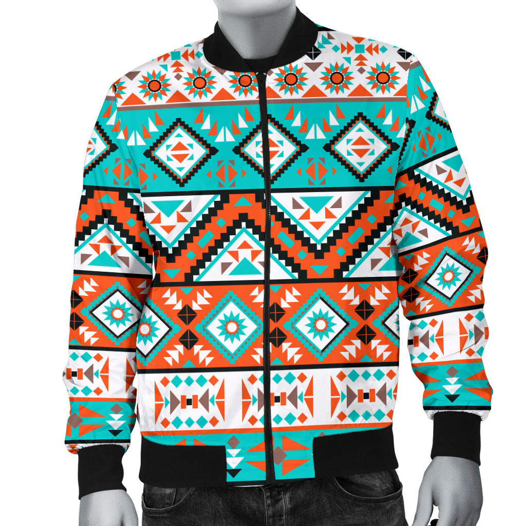 Navajo Style Print Pattern Men Bomber Jacket