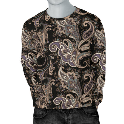Paisley Mandala Design Print Men Long Sleeve Sweatshirt