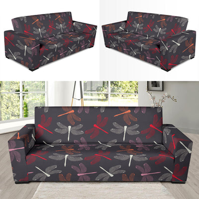 Dragonfly Pattern Print Design 01 Sofa Slipcover