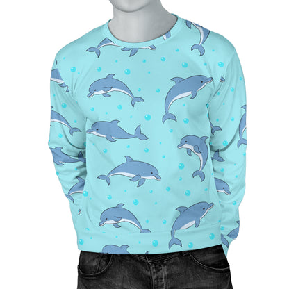Dolphin Baby Cute Print Pattern Men Long Sleeve Sweatshirt