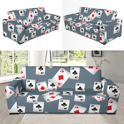 Poker Cards Pattern Print Design A05 Sofa Slipcover