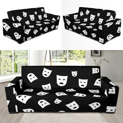 Acting Mask Pattern Print Design 03 Sofa Slipcover