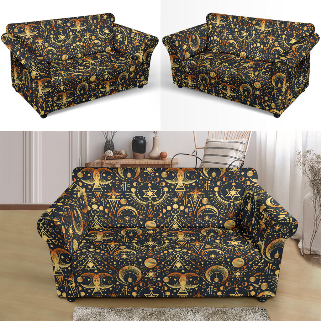Sun Moon Print Design LKS308 Loveseat Couch Slipcover
