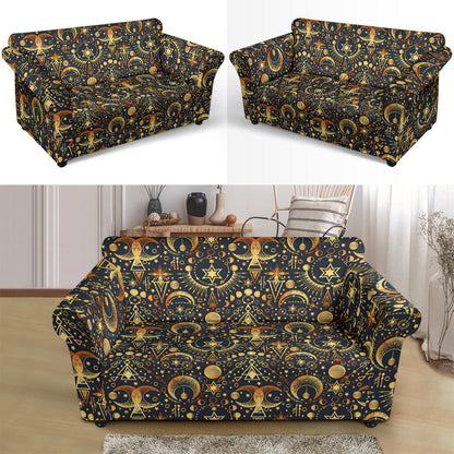Sun Moon Print Design LKS308 Loveseat Couch Slipcover