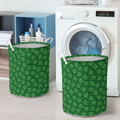 Shamrock Design Print Laundry Basket