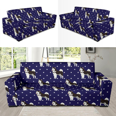 Alaskan Malamute Pattern Print Design 04 Sofa Slipcover