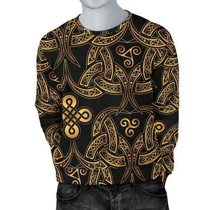 Celtic Knot Gold Design Men Long Sleeve Sweatshirt