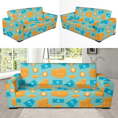 Money Pattern Print Design 03 Sofa Slipcover