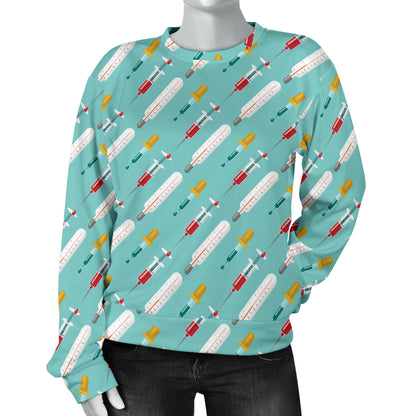 Phlebotomist Medical Print Women Long Sleeve Sweatshirt