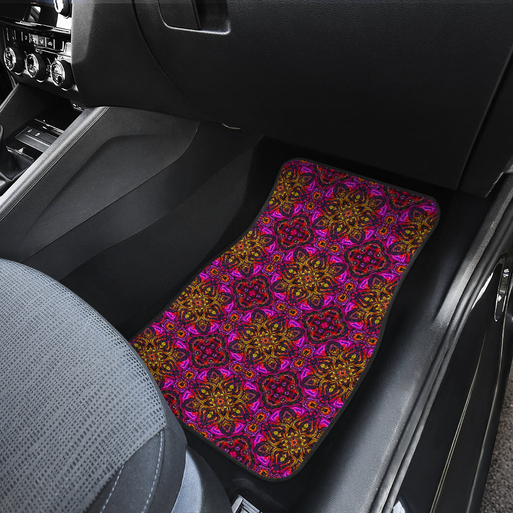 kaleidoscope Abstract Print Design Car Floor Mats Front Back