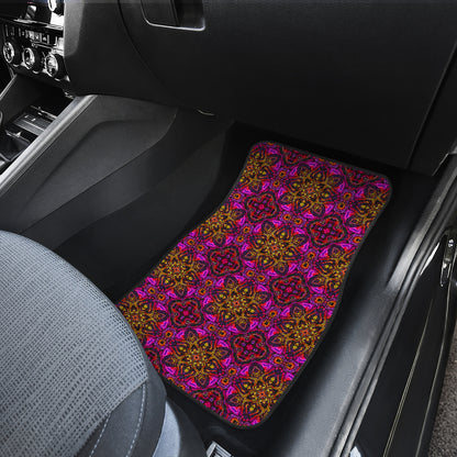 kaleidoscope Abstract Print Design Car Floor Mats Front Back