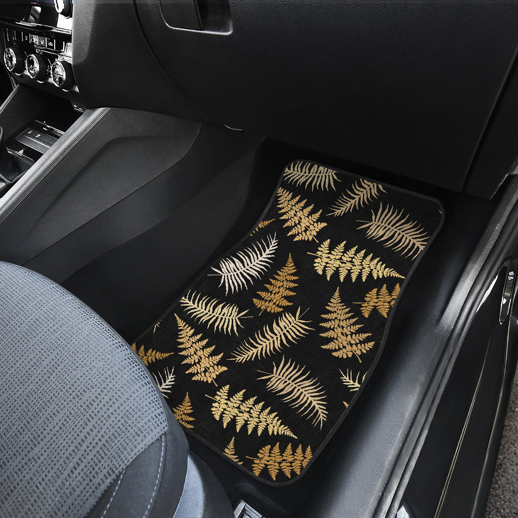 Fern Leave Bright Print Pattern Car Floor Mats Front Back