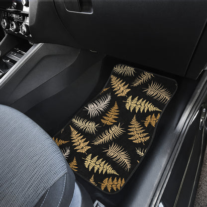 Fern Leave Bright Print Pattern Car Floor Mats Front Back