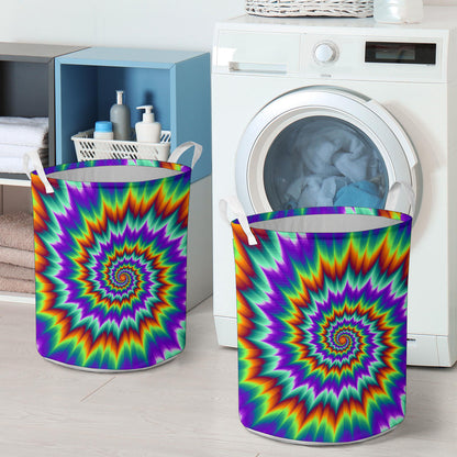 Optical illusion Pulsing fiery spirals Laundry Basket