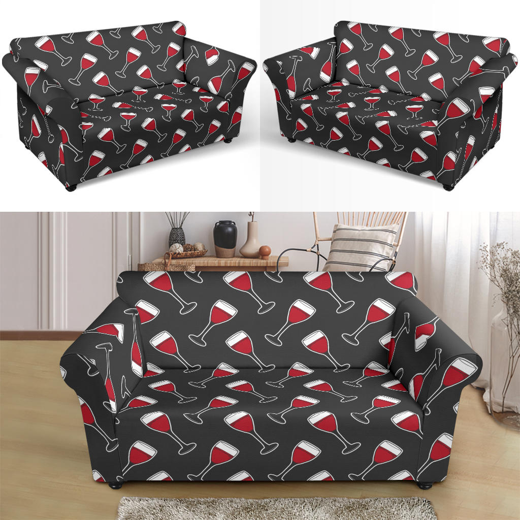 Wine Print Design LKS308 Loveseat Couch Slipcover