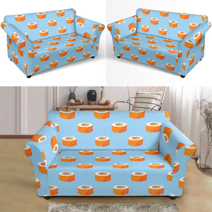 Salmon Sushi Print Design LKS307 Loveseat Couch Slipcover