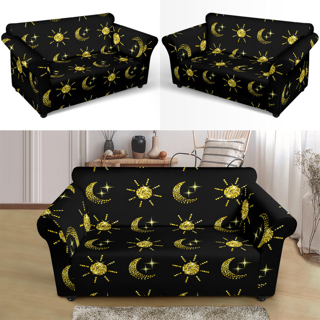 Sun Moon Print Design LKS304 Loveseat Couch Slipcover